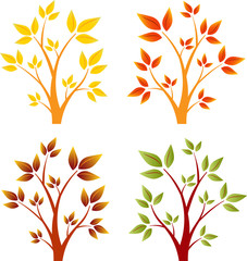 Vector Trees, Fall Tree Vectors