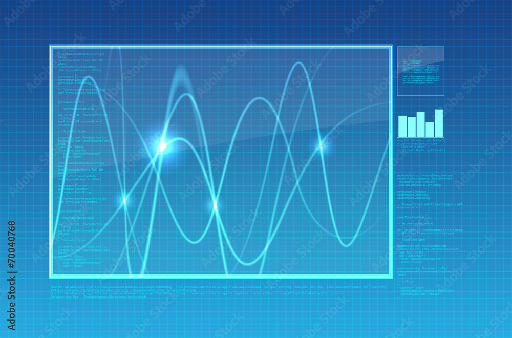 Wall mural abstract computer or oscilloscope background
