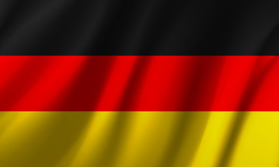 Wavy German flag - vector illustration