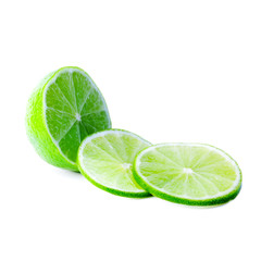 Lime slices isolated