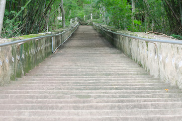 Long stairs and many steps