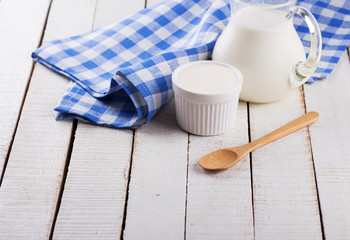 Fresh dairy products - sour cream, milk