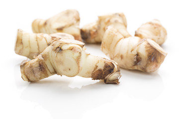 ginger root on white background