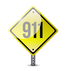 911 sign illustration design