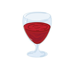 red wine in a glass, vector illustration