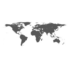 vector dark grey on white world map