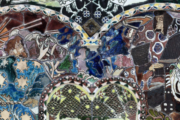 Old tiles on the wall