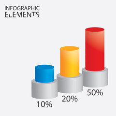 Infographic design with colored round columns