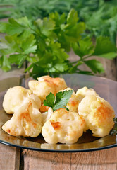 Cauliflower baked with egg