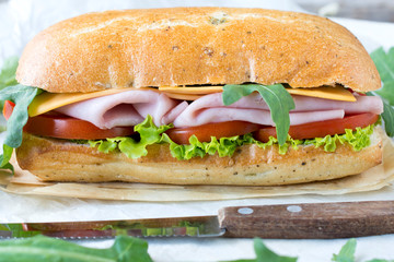 Panini sandwich with ham