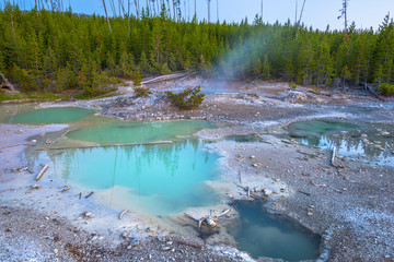 Norris Geyser Basin after Sunset