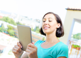 Girl using tablet pc