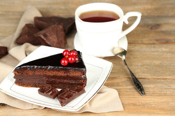 Chocolate cake with fresh berries