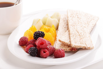 Slices of fruits with berries
