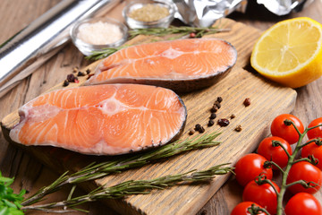 Tasty fish on table close-up