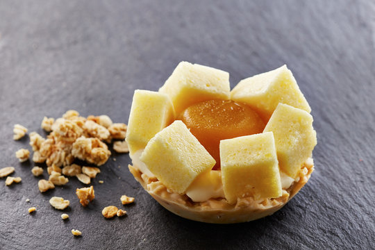 Exotic fruits individual tart