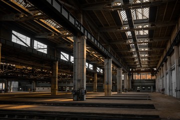 Large industrial hall of a repair station