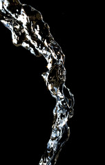 water on a black background