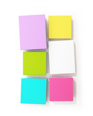 blank colorful boxes isolated on white background