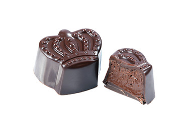 Tasty chocolate candy in form of crown