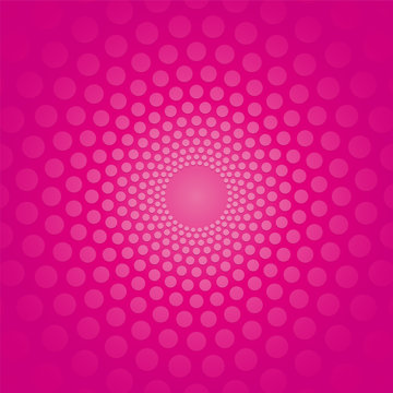 Pink Circular Background With Polka Dots