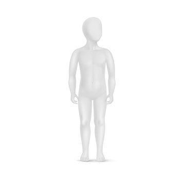 Vector Child Mannequin Isolated on White