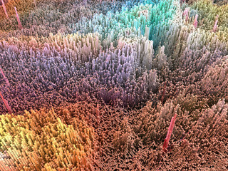 Città del futuro, grattacieli, fantascienza, astratto © Naeblys