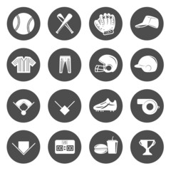 Fototapeta premium Baseball Icons Vector.