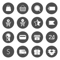 E-commerce and Online Shopping Circle Icons