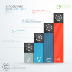 Modern business Bar chart diagram Infographics. Vector illustrat