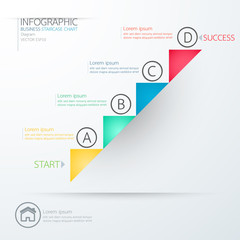 Modern business staircase chart diagram Infographics. Vector ill