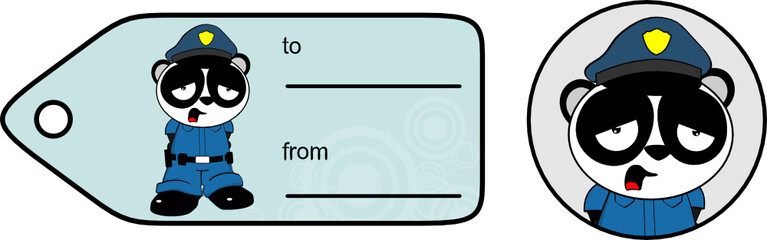 panda bear cop cartoon sticker