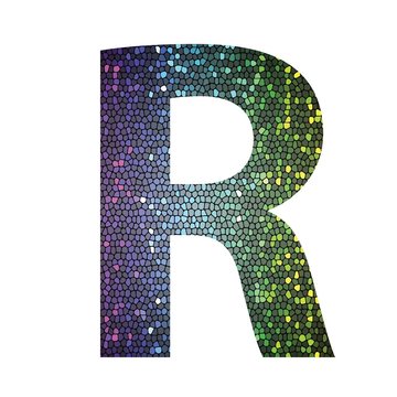 letter R of different colors