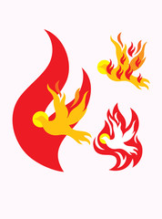 Holy spirit of fire, art vector design