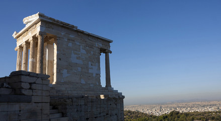 Fototapeta na wymiar Temple of Athena Nike in Greece