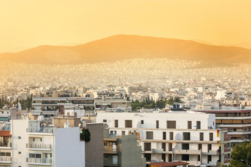 Athens city panoramic view