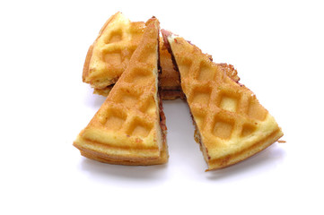 Waffle With Grape Flavor Over White Background