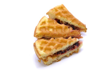 Waffle With Grape Flavor Over White Background