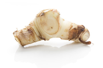 ginger root on white background