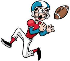 Vector illustration of Cartoon American football player