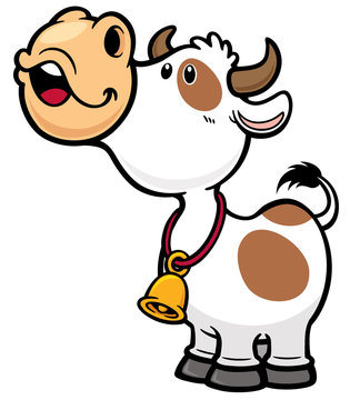 Vector illustration of Cartoon Cow