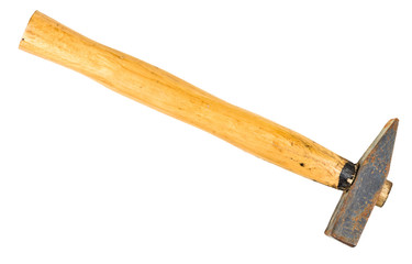 Old hammer isolated on white background