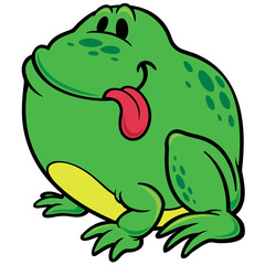 Vector illustration of frog cartoon