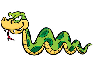 Obraz premium Vector Illustration of Cartoon Snake