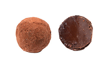 Delicious truffle isolated on white backdrop