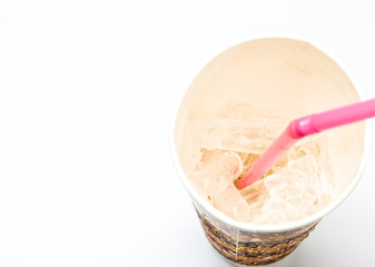 close up ice in the cup