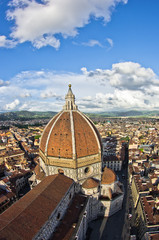 Fototapeta na wymiar View of Florence from tower of Santa Maria cathedral, Tuscany