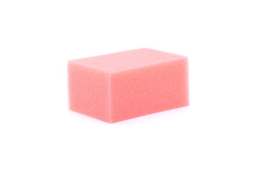 Square Sponge Over White Background