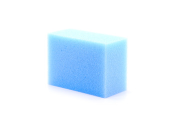 Square Sponge Over White Background