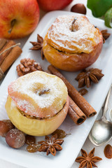 baked apples stuffed with dried fruit, nuts and cottage cheese